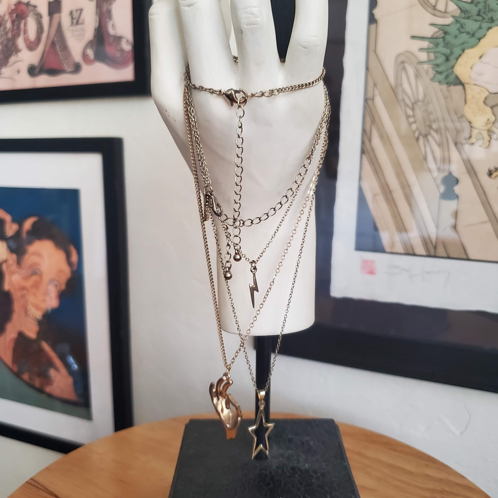 ASOS Gold Multi-Charm Necklaces